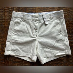 J. Crew White Shorts Classic Cotton Style 5” size 8 NWT